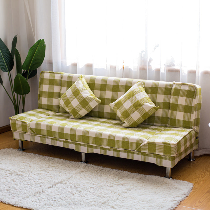 Modern Farmhouse Recliner Tight Back Sofa 31.5"High Armless Sofa Green-White Linen Clearhalo 'furn' 'furn_sofas' 'Furniture' 'furniture_sofas' 'kitchen' 'kitchen_sofas' 'Living Room Furniture' 'Sofa' 'sofas' 4805176