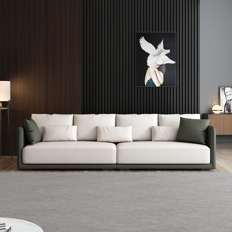 Polyester Modern Sofa 35"W Square Arm Sofa Sofa with Bolster Pillows for Living Room 67"L x 35.5"W x 31.5"H Clearhalo 'furn' 'furn_sofas' 'Furniture' 'furniture_sofas' 'kitchen' 'kitchen_sofas' 'Living Room Furniture' 'Sofa' 'sofas' 4805190