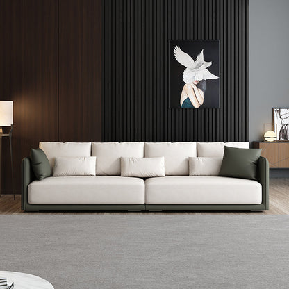 Polyester Modern Sofa 35"W Square Arm Sofa Sofa with Bolster Pillows for Living Room 67"L x 35.5"W x 31.5"H Clearhalo 'furn' 'furn_sofas' 'Furniture' 'furniture_sofas' 'kitchen' 'kitchen_sofas' 'Living Room Furniture' 'Sofa' 'sofas' 4805190