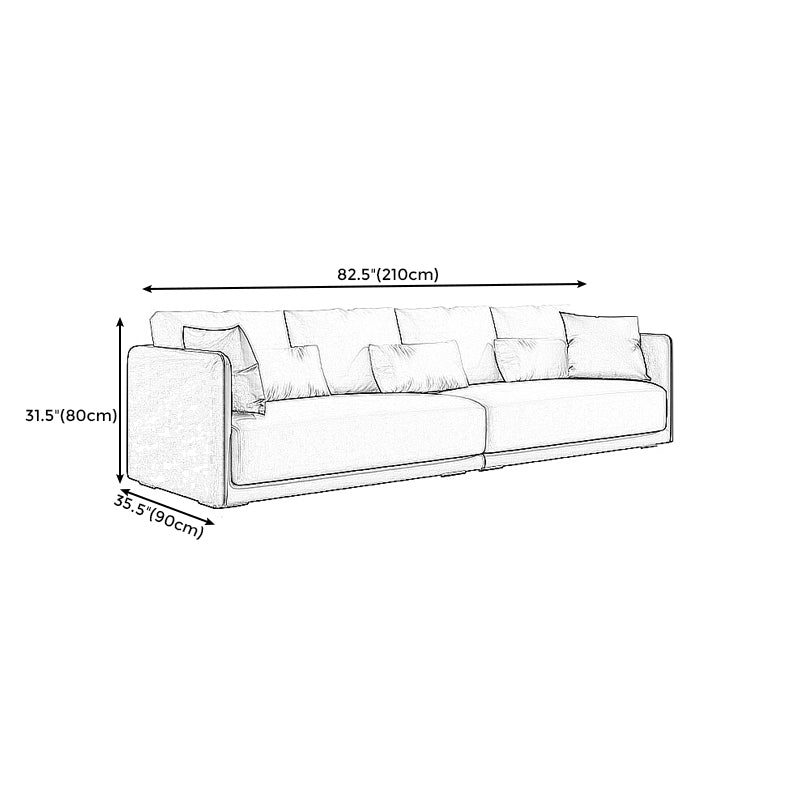 Polyester Modern Sofa 35"W Square Arm Sofa Sofa with Bolster Pillows for Living Room Clearhalo 'furn' 'furn_sofas' 'Furniture' 'furniture_sofas' 'kitchen' 'kitchen_sofas' 'Living Room Furniture' 'Sofa' 'sofas' 4805198