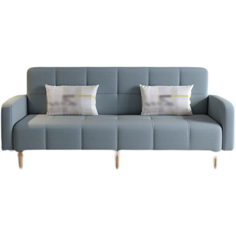 Transitional Modern Loose Back Linen Square Arm Settee with slipcovered Clearhalo 'furn' 'furn_sofas' 'Furniture' 'furniture_sofas' 'kitchen' 'kitchen_sofas' 'Living Room Furniture' 'Sofa' 'sofas' 4805206
