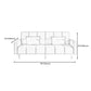 Transitional Modern Loose Back Linen Square Arm Settee with slipcovered Clearhalo 'furn' 'furn_sofas' 'Furniture' 'furniture_sofas' 'kitchen' 'kitchen_sofas' 'Living Room Furniture' 'Sofa' 'sofas' 4805216