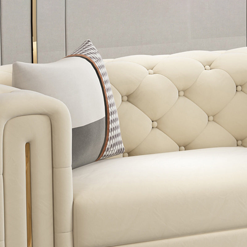 29.53"High Classic Glam Tuxedo Arm Sofa with Tufted Split-Back, Beige Clearhalo 'furn' 'furn_sofas' 'Furniture' 'furniture_sofas' 'kitchen' 'kitchen_sofas' 'Living Room Furniture' 'Sofa' 'sofas' 4805228
