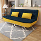 Armless Convertible Sofa with Biscuit Back Foldable Sofa for Living Room,Apartment Blue-Yellow Linen Blend Clearhalo 'furn' 'furn_sofas' 'Furniture' 'furniture_sofas' 'kitchen' 'kitchen_sofas' 'Living Room Furniture' 'Sofa' 'sofas' 4805245