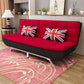 Armless Convertible Sofa with Biscuit Back Foldable Sofa for Living Room,Apartment Red-Black Linen Blend Clearhalo 'furn' 'furn_sofas' 'Furniture' 'furniture_sofas' 'kitchen' 'kitchen_sofas' 'Living Room Furniture' 'Sofa' 'sofas' 4805246