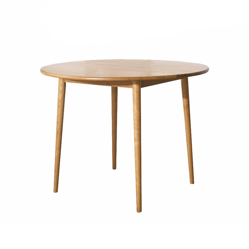 Round Furniture Contemporary Style Solid Wood Dining Room Collection with 4 Legs Natural Without Chairs Clearhalo 'Dining Tables & Seating' 'Dining Tables' 'dining_table' 'furn' 'furn_dining_table' 'Furniture' 'furniture_dining_table' 'Kitchen & Dining Furniture' 'kitchen' 'kitchen_dining_table' 4805258