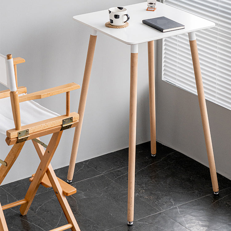 Industrial Square Bar Counter Table Dining Wooden Counter Table for Restaurant 23.6"L x 23.6"W x 41.3"H White Square Clearhalo 'Bar Furniture' 'Bar Tables' 'bar_tables' 'furn' 'furn_bar_tables' 'Furniture' 'furniture_bar_tables' 'Kitchen & Dining Furniture' 4806885