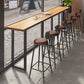 Pine Wood Bar Dining Table Industrial Bar Dining Table with Sled Base in Black 118.1"L x 15.7"W x 41.3"H Without Chairs Clearhalo 'Bar Furniture' 'Bar Tables' 'bar_tables' 'furn' 'furn_bar_tables' 'Furniture' 'furniture_bar_tables' 'Kitchen & Dining Furniture' 4806902