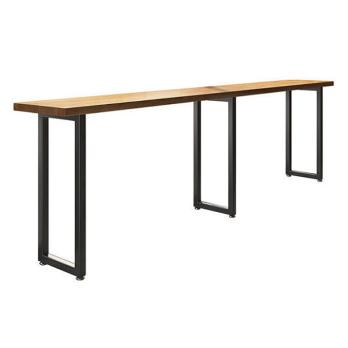 Pine Wood Bar Dining Table Industrial Bar Dining Table with Sled Base in Black Clearhalo 'Bar Furniture' 'Bar Tables' 'bar_tables' 'furn' 'furn_bar_tables' 'Furniture' 'furniture_bar_tables' 'Kitchen & Dining Furniture' 4806910