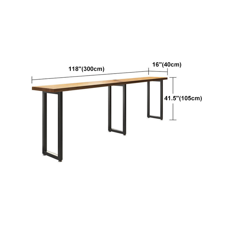 Pine Wood Bar Dining Table Industrial Bar Dining Table with Sled Base in Black Clearhalo 'Bar Furniture' 'Bar Tables' 'bar_tables' 'furn' 'furn_bar_tables' 'Furniture' 'furniture_bar_tables' 'Kitchen & Dining Furniture' 4806921