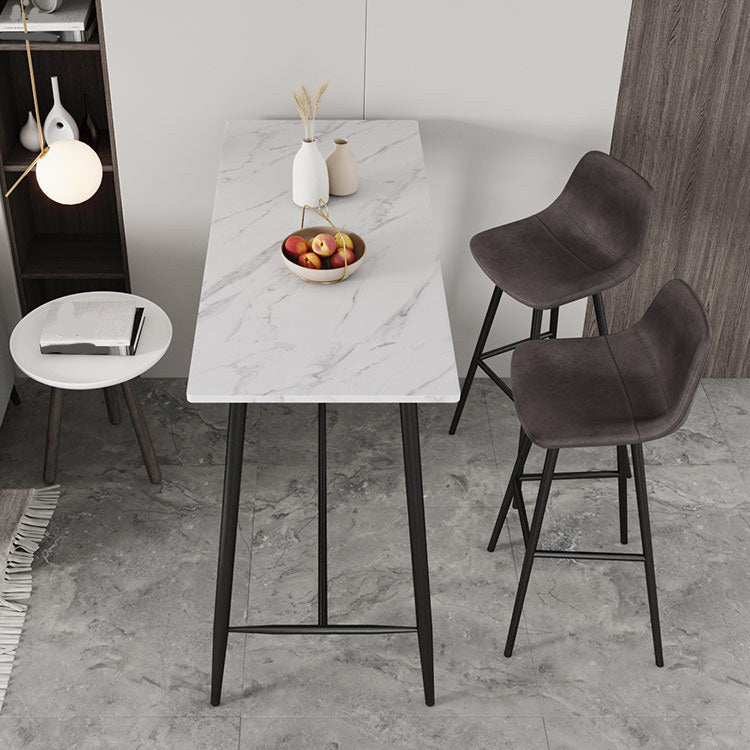 Rectangle Bar Table Contemporary Bar Table with Trestle Base,47.24"W x 23.62"L x 41.34"H Clearhalo 'Bar Furniture' 'Bar Tables' 'bar_tables' 'Furniture' 'furniture_bar_tables' 'Kitchen & Dining Furniture' 4806938
