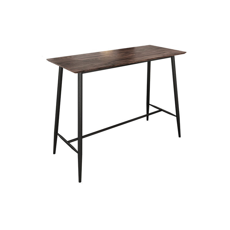 Rectangle Bar Table Contemporary Bar Table with Trestle Base,47.24"W x 23.62"L x 41.34"H Light Brown Clearhalo 'Bar Furniture' 'Bar Tables' 'bar_tables' 'Furniture' 'furniture_bar_tables' 'Kitchen & Dining Furniture' 4806942
