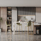 Nordic Glam Style Rectangle Bar Counter Table Sintered Stone Dining Table with Metal Legs 47.2"L x 15.7"W x 39.4"H Gold Without Chairs Clearhalo 'Bar Furniture' 'Bar Tables' 'bar_tables' 'furn' 'furn_bar_tables' 'Furniture' 'furniture_bar_tables' 'Kitchen & Dining Furniture' 4806962
