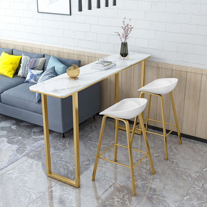 Nordic Style Rectangle Bar Counter Table Sintered Stone Dining Table for Kitchen White Without Chairs Clearhalo 'Bar Furniture' 'Bar Tables' 'bar_tables' 'furn' 'furn_bar_tables' 'Furniture' 'furniture_bar_tables' 'Kitchen & Dining Furniture' 4806985