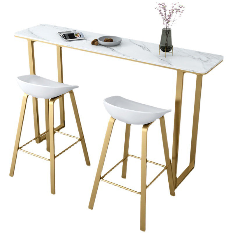 Nordic Style Rectangle Bar Counter Table Sintered Stone Dining Table for Kitchen Clearhalo 'Bar Furniture' 'Bar Tables' 'bar_tables' 'furn' 'furn_bar_tables' 'Furniture' 'furniture_bar_tables' 'Kitchen & Dining Furniture' 4806989