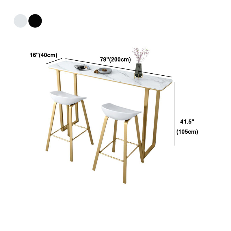 Nordic Style Rectangle Bar Counter Table Sintered Stone Dining Table for Kitchen Clearhalo 'Bar Furniture' 'Bar Tables' 'bar_tables' 'furn' 'furn_bar_tables' 'Furniture' 'furniture_bar_tables' 'Kitchen & Dining Furniture' 4806998