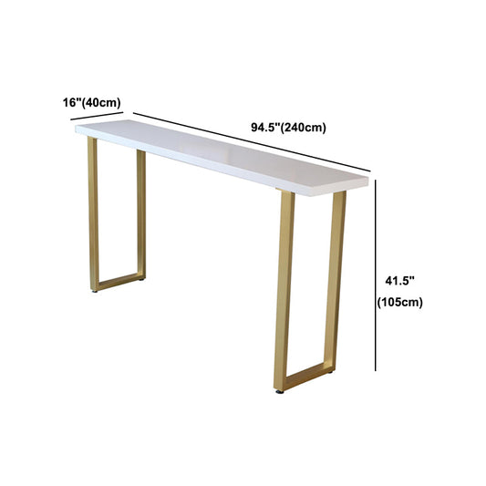 Wood Top Bar Dining Table Traditional Luxury Rectangle Bar Table with Sled Base Clearhalo 'Bar Furniture' 'Bar Tables' 'bar_tables' 'furn' 'furn_bar_tables' 'Furniture' 'furniture_bar_tables' 'Kitchen & Dining Furniture' 4807013