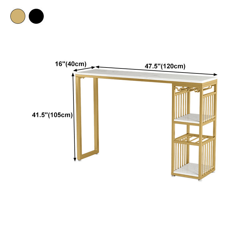 Stone Top Bar Dining Table Traditional Luxury Bar Table with Sled Base Clearhalo 'Bar Furniture' 'Bar Tables' 'bar_tables' 'furn' 'furn_bar_tables' 'Furniture' 'furniture_bar_tables' 'Kitchen & Dining Furniture' 4807060