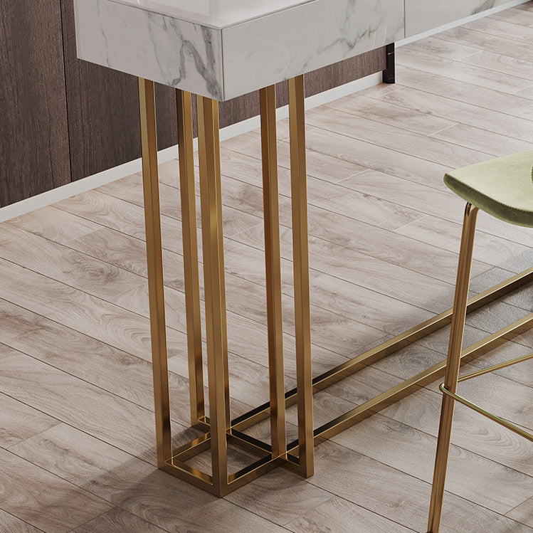 Nordic Rectangle Bar Counter Table Sintered Stone Dining Table for Kitchen Clearhalo 'Bar Furniture' 'Bar Tables' 'bar_tables' 'furn' 'furn_bar_tables' 'Furniture' 'furniture_bar_tables' 'Kitchen & Dining Furniture' 4807077