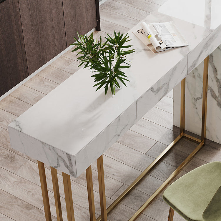 Nordic Rectangle Bar Counter Table Sintered Stone Dining Table for Kitchen Clearhalo 'Bar Furniture' 'Bar Tables' 'bar_tables' 'furn' 'furn_bar_tables' 'Furniture' 'furniture_bar_tables' 'Kitchen & Dining Furniture' 4807079
