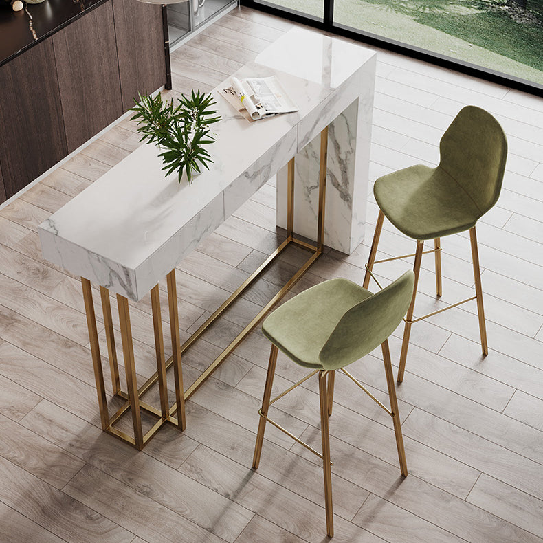 Nordic Rectangle Bar Counter Table Sintered Stone Dining Table for Kitchen Clearhalo 'Bar Furniture' 'Bar Tables' 'bar_tables' 'furn' 'furn_bar_tables' 'Furniture' 'furniture_bar_tables' 'Kitchen & Dining Furniture' 4807081