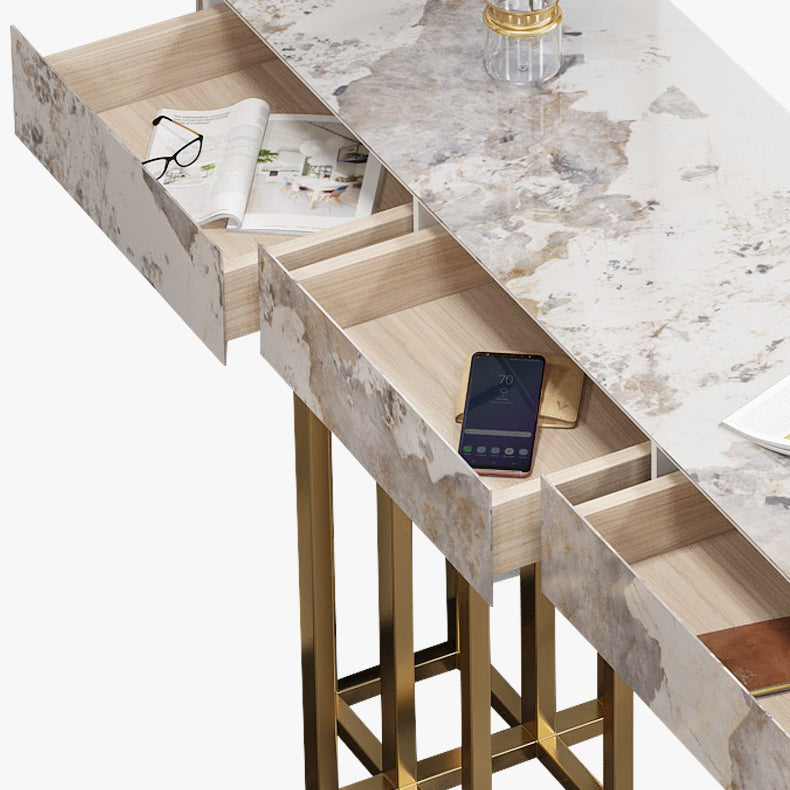 Nordic Glam Rectangle Bar Counter Table Sintered Stone Dining Table for Kitchen Clearhalo 'Bar Furniture' 'Bar Tables' 'bar_tables' 'furn' 'furn_bar_tables' 'Furniture' 'furniture_bar_tables' 'Kitchen & Dining Furniture' 4807091