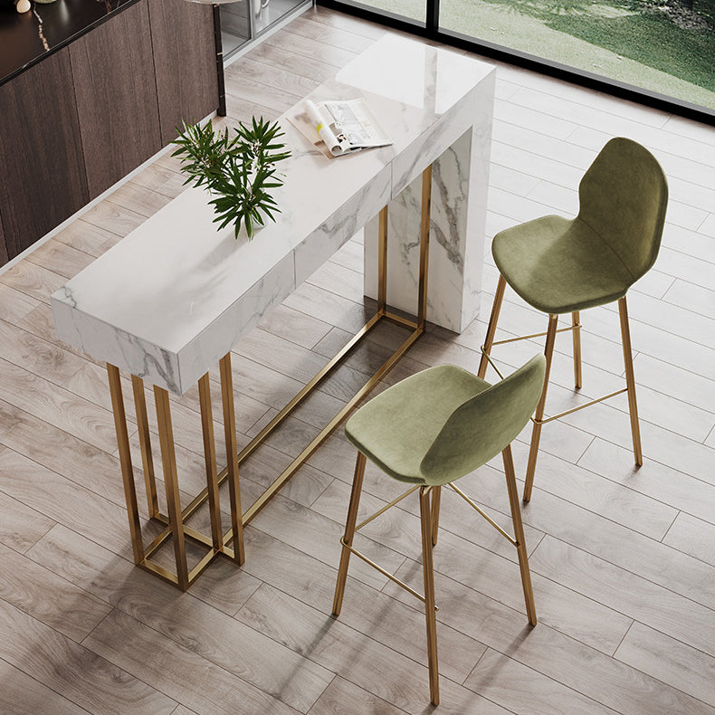 Contemporary Style Rectangle Bar Counter Table Sintered Stone Dining Table for Kitchen Clearhalo 'Bar Furniture' 'Bar Tables' 'bar_tables' 'furn' 'furn_bar_tables' 'Furniture' 'furniture_bar_tables' 'Kitchen & Dining Furniture' 4807110