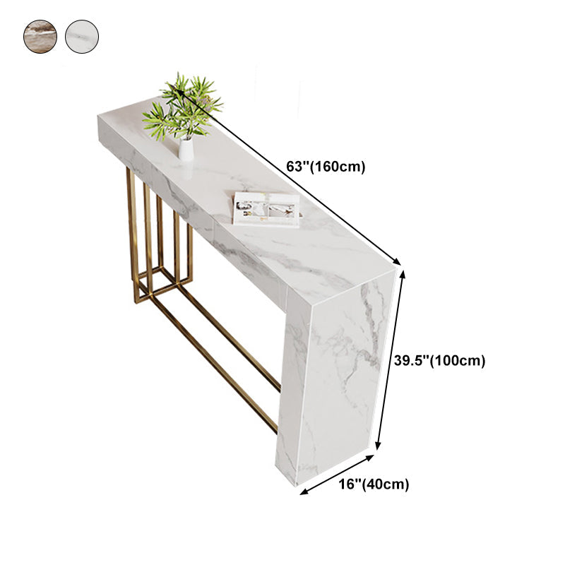 Contemporary Style Rectangle Bar Counter Table Sintered Stone Dining Table for Kitchen Clearhalo 'Bar Furniture' 'Bar Tables' 'bar_tables' 'furn' 'furn_bar_tables' 'Furniture' 'furniture_bar_tables' 'Kitchen & Dining Furniture' 4807113
