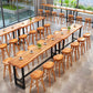 Pine Wood Bar Table Industrial Bar Dining Table with Trestle Base 78.7"L x 17.7"W x 41.3"H Without Chairs Clearhalo 'Bar Furniture' 'Bar Tables' 'bar_tables' 'furn' 'furn_bar_tables' 'Furniture' 'furniture_bar_tables' 'Kitchen & Dining Furniture' 4807116