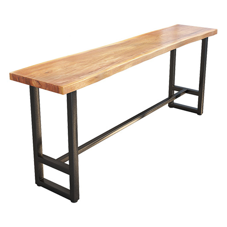 Pine Wood Bar Table Industrial Bar Dining Table with Trestle Base Without Chairs Clearhalo 'Bar Furniture' 'Bar Tables' 'bar_tables' 'furn' 'furn_bar_tables' 'Furniture' 'furniture_bar_tables' 'Kitchen & Dining Furniture' 4807119
