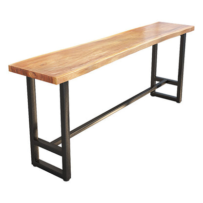 Pine Wood Bar Table Industrial Bar Dining Table with Trestle Base Without Chairs Clearhalo 'Bar Furniture' 'Bar Tables' 'bar_tables' 'furn' 'furn_bar_tables' 'Furniture' 'furniture_bar_tables' 'Kitchen & Dining Furniture' 4807119