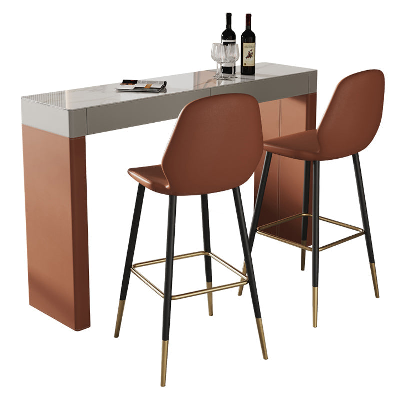 Contemporary Rectangle Bar Counter Table Sintered Stone Dining Table for Kitchen Clearhalo 'Bar Furniture' 'Bar Tables' 'bar_tables' 'furn' 'furn_bar_tables' 'Furniture' 'furniture_bar_tables' 'Kitchen & Dining Furniture' 4807155