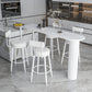 Stone Bar Dining Table Contemporary Bar Table with Sled Base White White Clearhalo 'Bar Furniture' 'Bar Tables' 'bar_tables' 'furn' 'furn_bar_tables' 'Furniture' 'furniture_bar_tables' 'Kitchen & Dining Furniture' 4807163