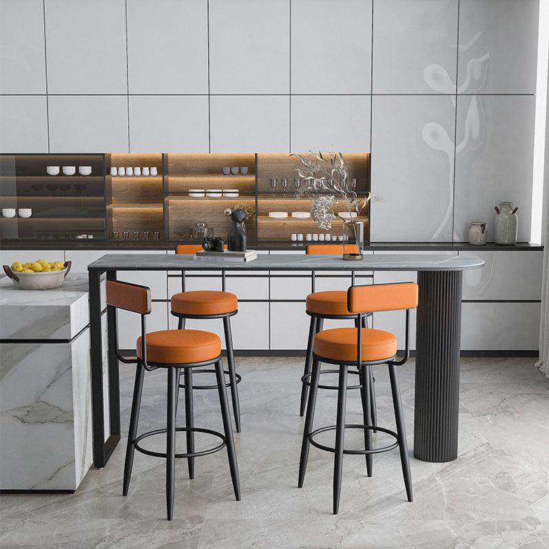 Stone Bar Dining Table Contemporary Bar Table with Sled Base Clearhalo 'Bar Furniture' 'Bar Tables' 'bar_tables' 'furn' 'furn_bar_tables' 'Furniture' 'furniture_bar_tables' 'Kitchen & Dining Furniture' 4807174