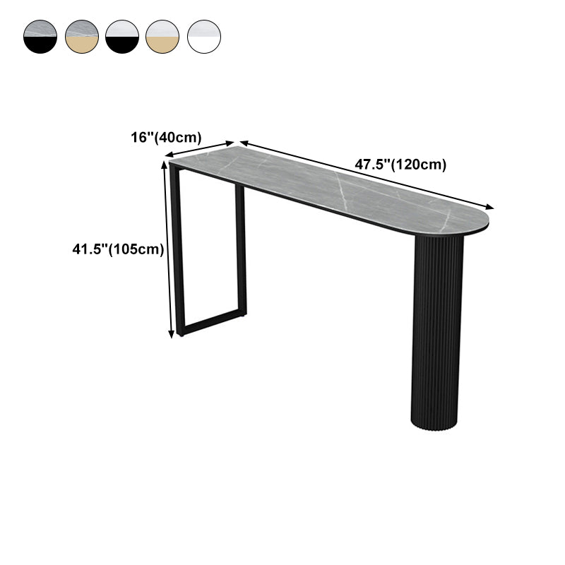 Stone Bar Dining Table Contemporary Bar Table with Sled Base Clearhalo 'Bar Furniture' 'Bar Tables' 'bar_tables' 'furn' 'furn_bar_tables' 'Furniture' 'furniture_bar_tables' 'Kitchen & Dining Furniture' 4807177