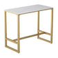 Stone Bar Dining Table Contemporary Bar Table with Trestle Base White Gold Clearhalo 'Bar Furniture' 'Bar Tables' 'bar_tables' 'furn' 'furn_bar_tables' 'Furniture' 'furniture_bar_tables' 'Kitchen & Dining Furniture' 4807187