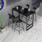 Stone Bar Dining Table Contemporary Bar Table with Trestle Base Black Black Clearhalo 'Bar Furniture' 'Bar Tables' 'bar_tables' 'furn' 'furn_bar_tables' 'Furniture' 'furniture_bar_tables' 'Kitchen & Dining Furniture' 4807189