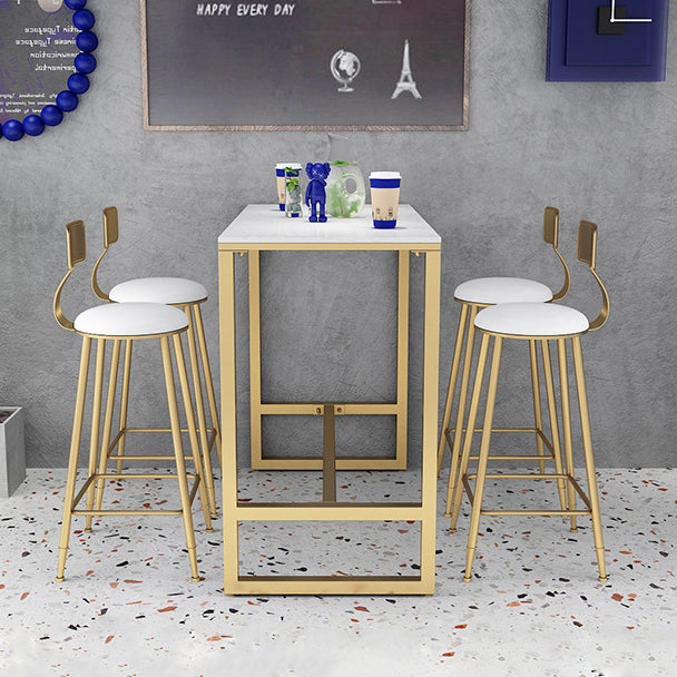 Stone Bar Dining Table Contemporary Bar Table with Trestle Base Clearhalo 'Bar Furniture' 'Bar Tables' 'bar_tables' 'furn' 'furn_bar_tables' 'Furniture' 'furniture_bar_tables' 'Kitchen & Dining Furniture' 4807191