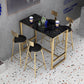 Stone Bar Dining Table Contemporary Bar Table with Trestle Base Black Gold Clearhalo 'Bar Furniture' 'Bar Tables' 'bar_tables' 'furn' 'furn_bar_tables' 'Furniture' 'furniture_bar_tables' 'Kitchen & Dining Furniture' 4807193