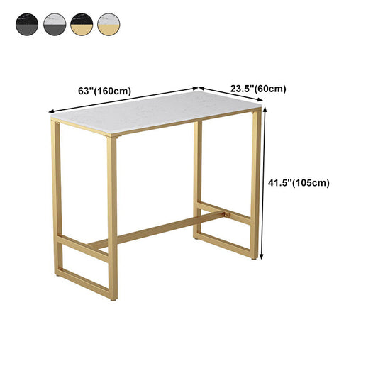 Stone Bar Dining Table Contemporary Bar Table with Trestle Base Clearhalo 'Bar Furniture' 'Bar Tables' 'bar_tables' 'furn' 'furn_bar_tables' 'Furniture' 'furniture_bar_tables' 'Kitchen & Dining Furniture' 4807203