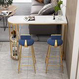 White Stone Bar Dining Table Contemporary Bar Table with Sled Base Clearhalo 'Bar Furniture' 'Bar Tables' 'bar_tables' 'Furniture' 'furniture_bar_tables' 'Kitchen & Dining Furniture' 4807213