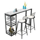 Stone Rectangle Bar Table White Contemporary Bar Table with Sled Base Black Without Chairs Clearhalo 'Bar Furniture' 'Bar Tables' 'bar_tables' 'furn' 'furn_bar_tables' 'Furniture' 'furniture_bar_tables' 'Kitchen & Dining Furniture' 4807232