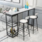 Stone Rectangle Bar Table White Contemporary Bar Table with Sled Base Clearhalo 'Bar Furniture' 'Bar Tables' 'bar_tables' 'furn' 'furn_bar_tables' 'Furniture' 'furniture_bar_tables' 'Kitchen & Dining Furniture' 4807236