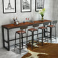 Pine Wood Bar Dining Table Industrial Bar Table with Trestle Base Clearhalo 'Bar Furniture' 'Bar Tables' 'bar_tables' 'furn' 'furn_bar_tables' 'Furniture' 'furniture_bar_tables' 'Kitchen & Dining Furniture' 4807259
