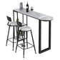 White Stone Top Bar Table Traditional Luxury Bar Table with Sled Base Black With Sideboard Clearhalo 'Bar Furniture' 'Bar Tables' 'bar_tables' 'furn' 'furn_bar_tables' 'Furniture' 'furniture_bar_tables' 'Kitchen & Dining Furniture' 4807278