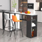 Stone Top Bar Dining Table Traditional Luxury Bar Table with Black Sled Base 78.7"L x 15.7"W x 41.3"H White Without Chairs Clearhalo 'Bar Furniture' 'Bar Tables' 'bar_tables' 'furn' 'furn_bar_tables' 'Furniture' 'furniture_bar_tables' 'Kitchen & Dining Furniture' 4807288