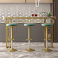 White Stone Bar Table Traditional Luxury Rectangle Bar Dining Table with Sled Base 78.7"L x 15.7"W x 41.3"H Without Chairs Clearhalo 'Bar Furniture' 'Bar Tables' 'bar_tables' 'furn' 'furn_bar_tables' 'Furniture' 'furniture_bar_tables' 'Kitchen & Dining Furniture' 4807305