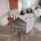 Stone Top Bar Dining Table Contemporary Bar Dining Table with Sled Base 63"L x 19.7"W x 41.3"H Black White Clearhalo 'Bar Furniture' 'Bar Tables' 'bar_tables' 'furn' 'furn_bar_tables' 'Furniture' 'furniture_bar_tables' 'Kitchen & Dining Furniture' 4807318