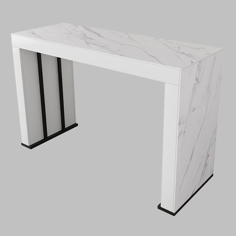 Stone Top Bar Dining Table Contemporary Bar Dining Table with Sled Base Clearhalo 'Bar Furniture' 'Bar Tables' 'bar_tables' 'furn' 'furn_bar_tables' 'Furniture' 'furniture_bar_tables' 'Kitchen & Dining Furniture' 4807320