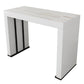 Stone Top Bar Dining Table Contemporary Bar Dining Table with Sled Base 55.1"L x 19.7"W x 41.3"H Black White Gold Clearhalo 'Bar Furniture' 'Bar Tables' 'bar_tables' 'furn' 'furn_bar_tables' 'Furniture' 'furniture_bar_tables' 'Kitchen & Dining Furniture' 4807322